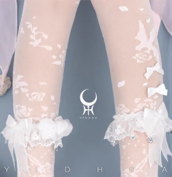 Yidhra - Nightingale and Rose - Elegant Lolita Stereo Flower Thin Tights - Image 7