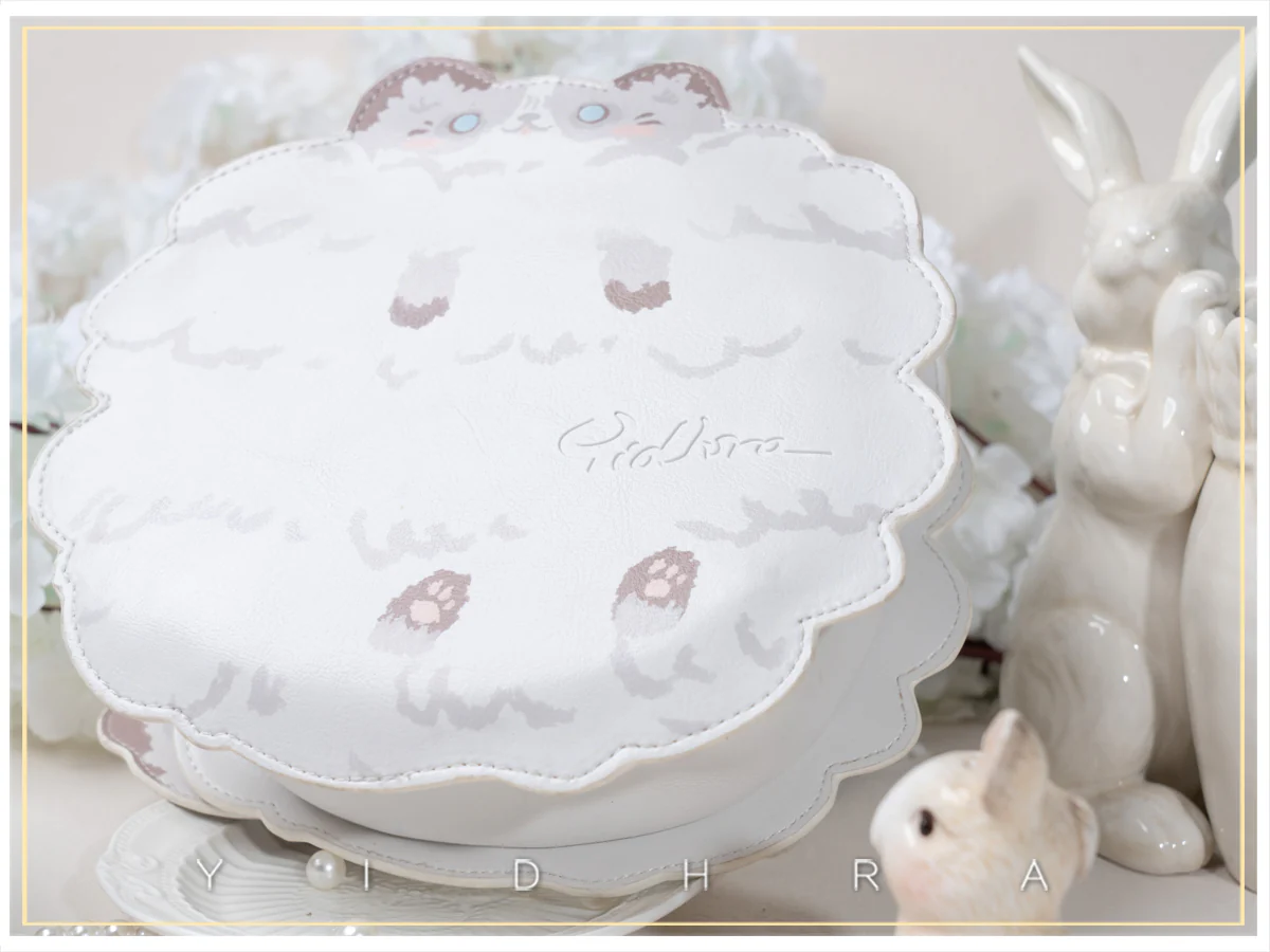 Yidhra - Printed Kawaii Cat Leather Shoulder Bag - Image 10
