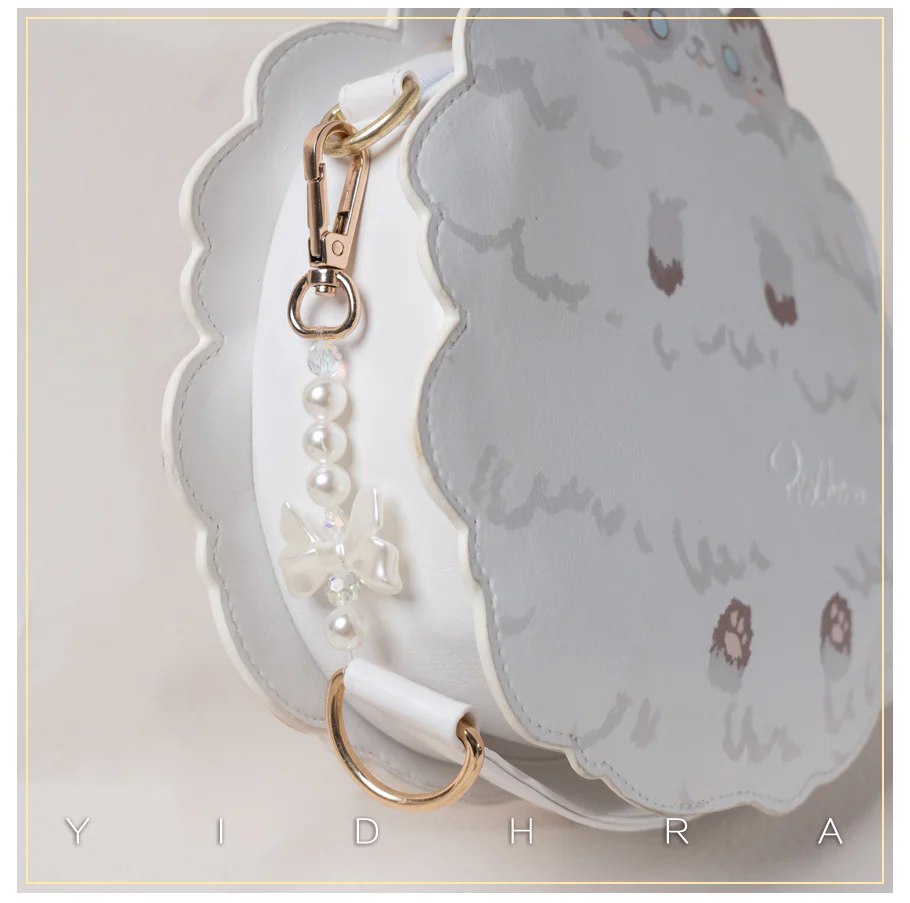 Yidhra - Printed Kawaii Cat Leather Shoulder Bag - Image 12
