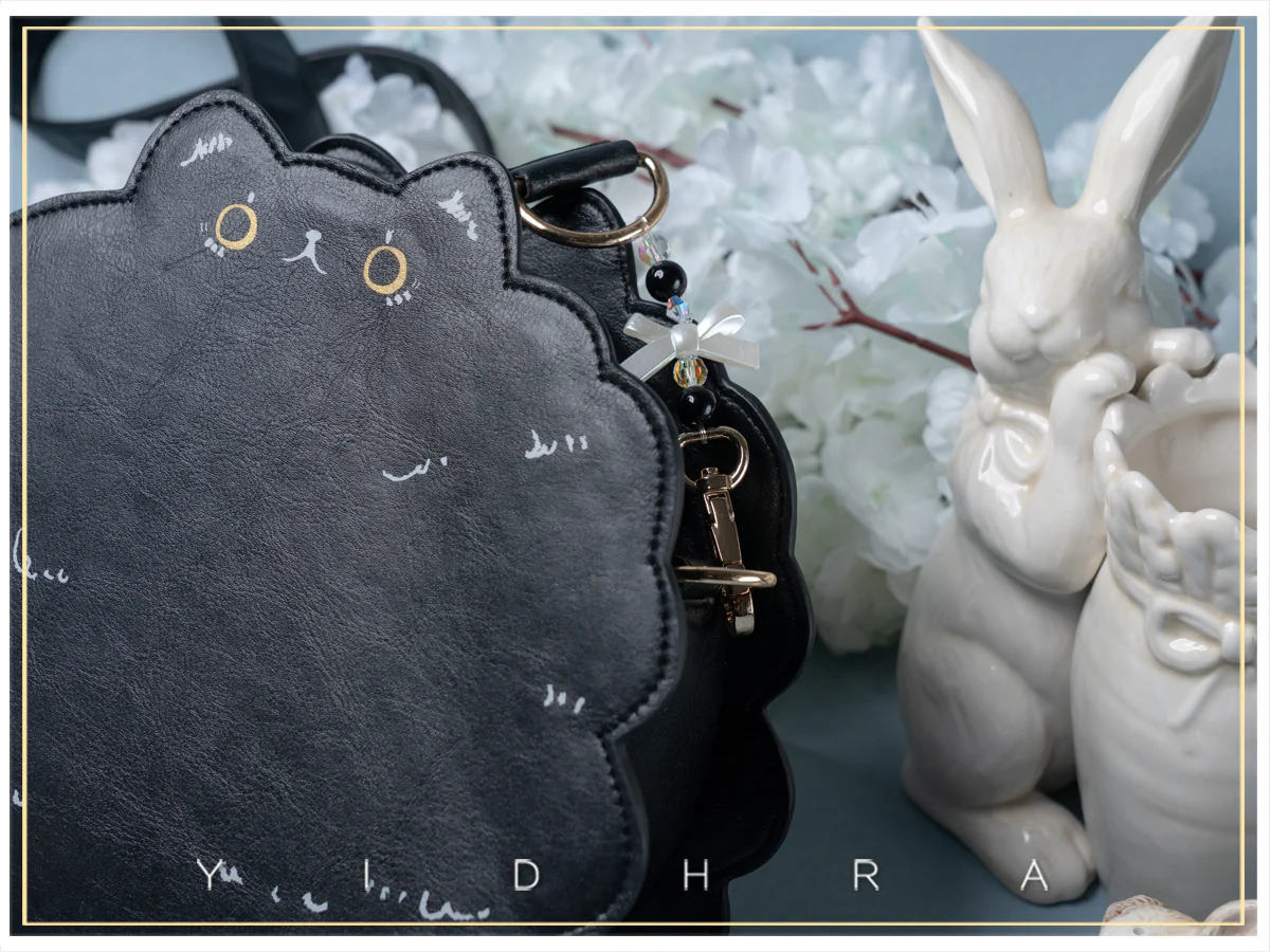 Yidhra - Printed Kawaii Cat Leather Shoulder Bag - Image 16