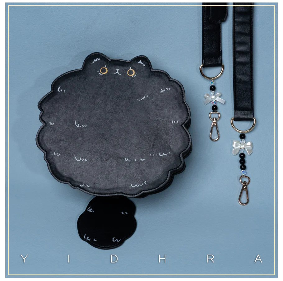 Yidhra - Printed Kawaii Cat Leather Shoulder Bag - Image 17