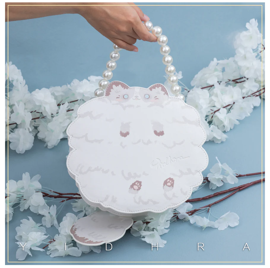 Yidhra - Printed Kawaii Cat Leather Shoulder Bag - Image 25