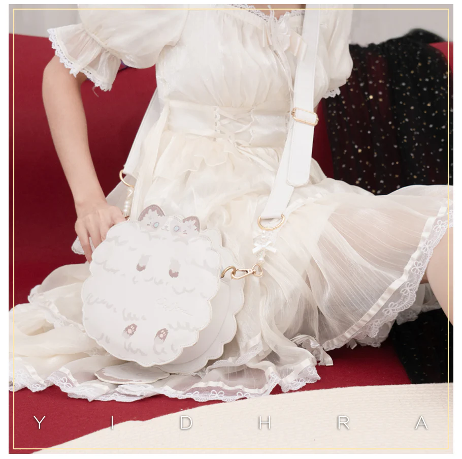 Yidhra - Printed Kawaii Cat Leather Shoulder Bag - Image 4