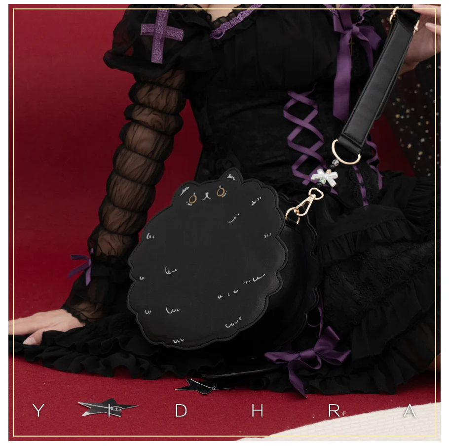 Yidhra - Printed Kawaii Cat Leather Shoulder Bag - Image 5