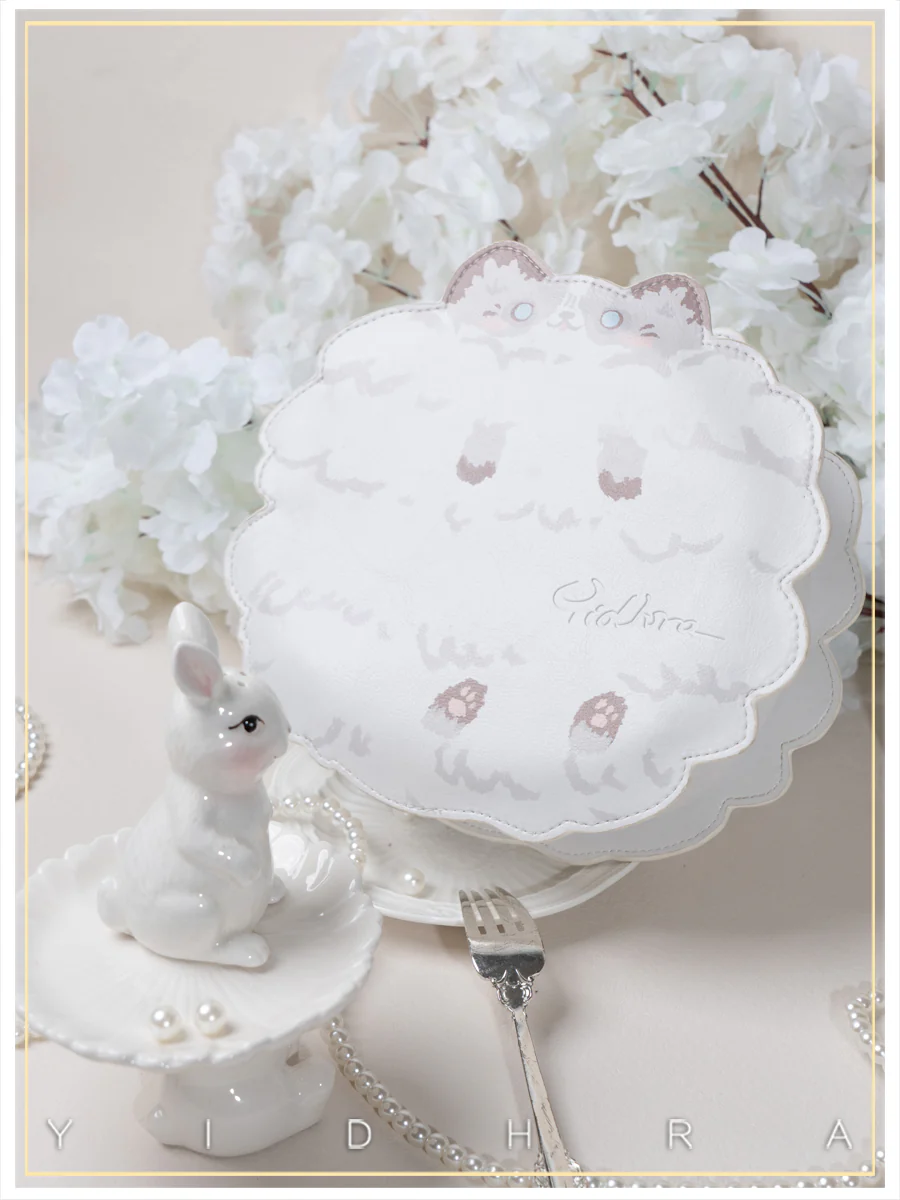Yidhra - Printed Kawaii Cat Leather Shoulder Bag - Image 9