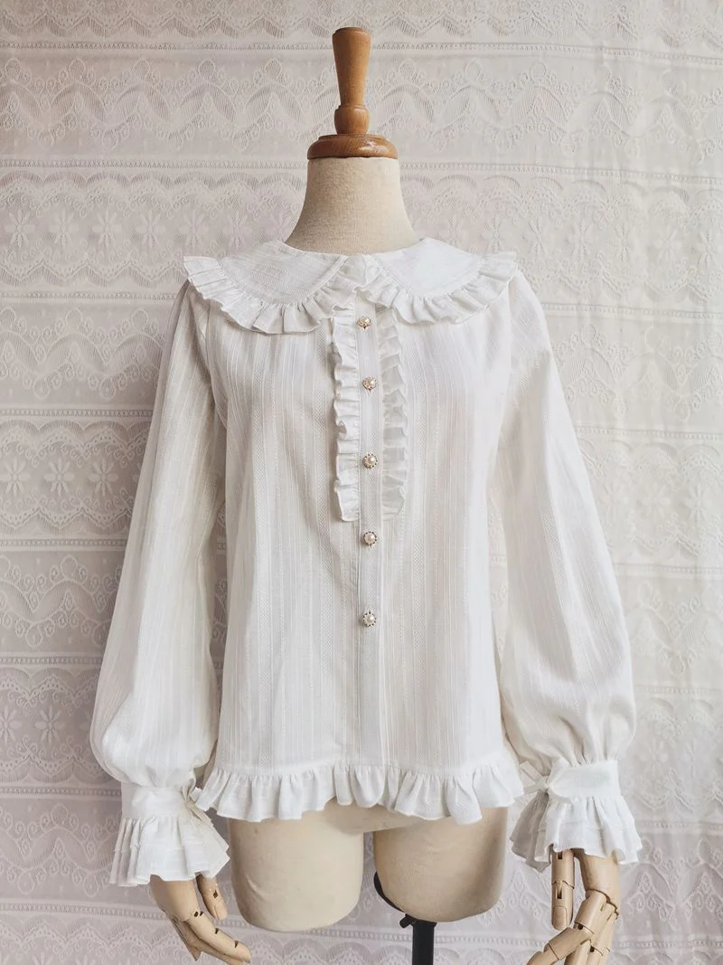 Cotton Lolita Blouse, Autumn and Winter Japanese Style