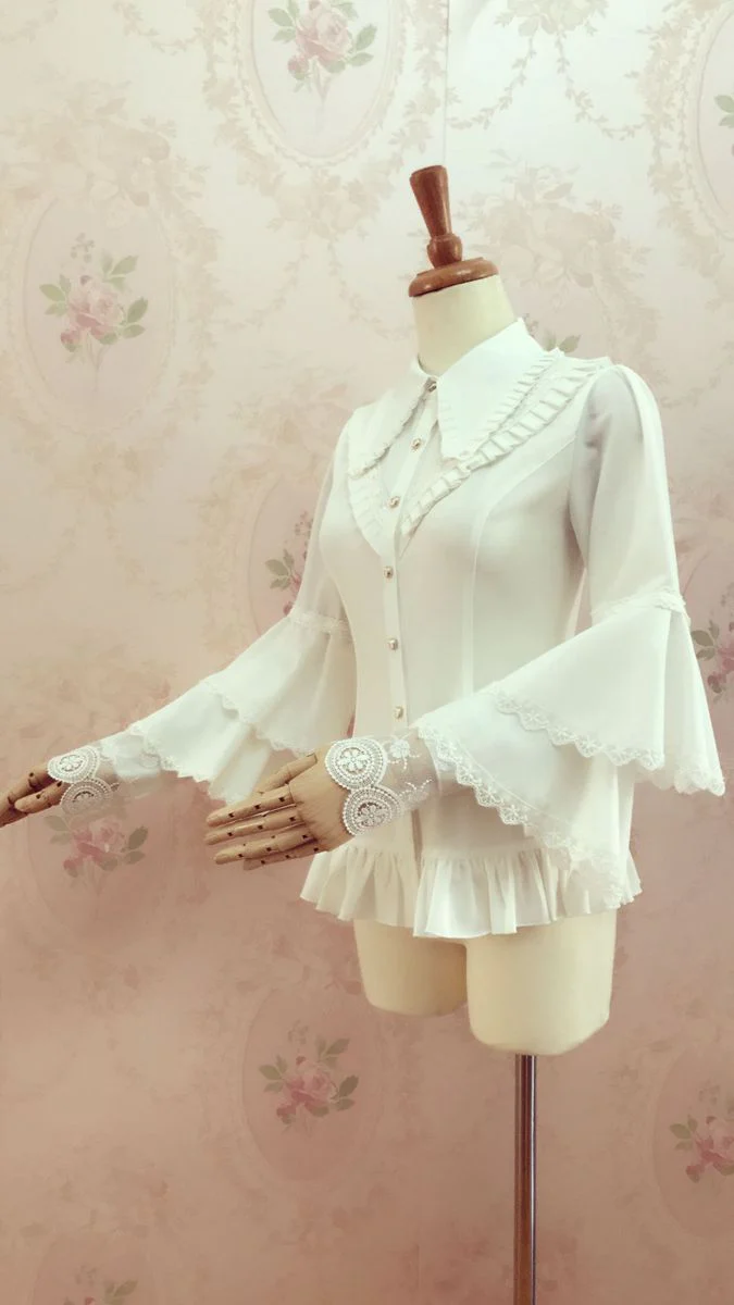 Elegant Lolita Long Sleeve Slim Fit Blouse - Image 2