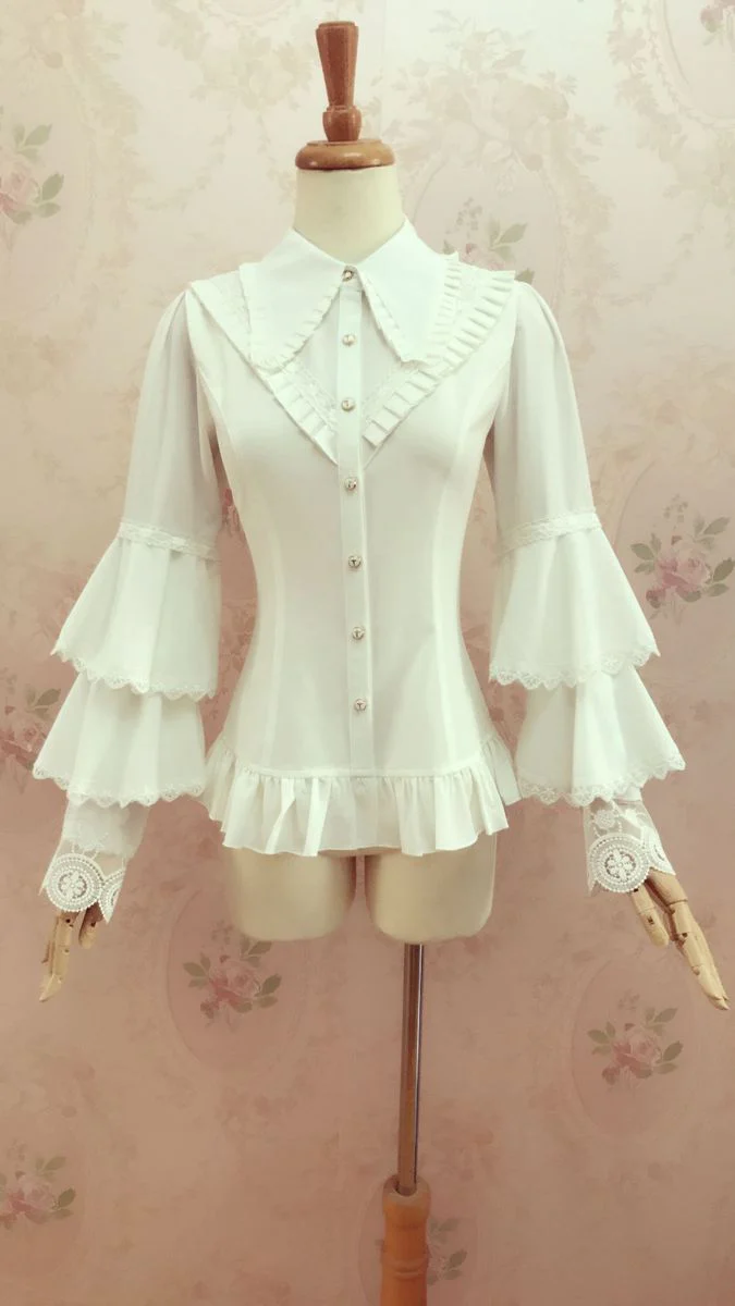 Elegant Lolita Long Sleeve Slim Fit Blouse - Image 3