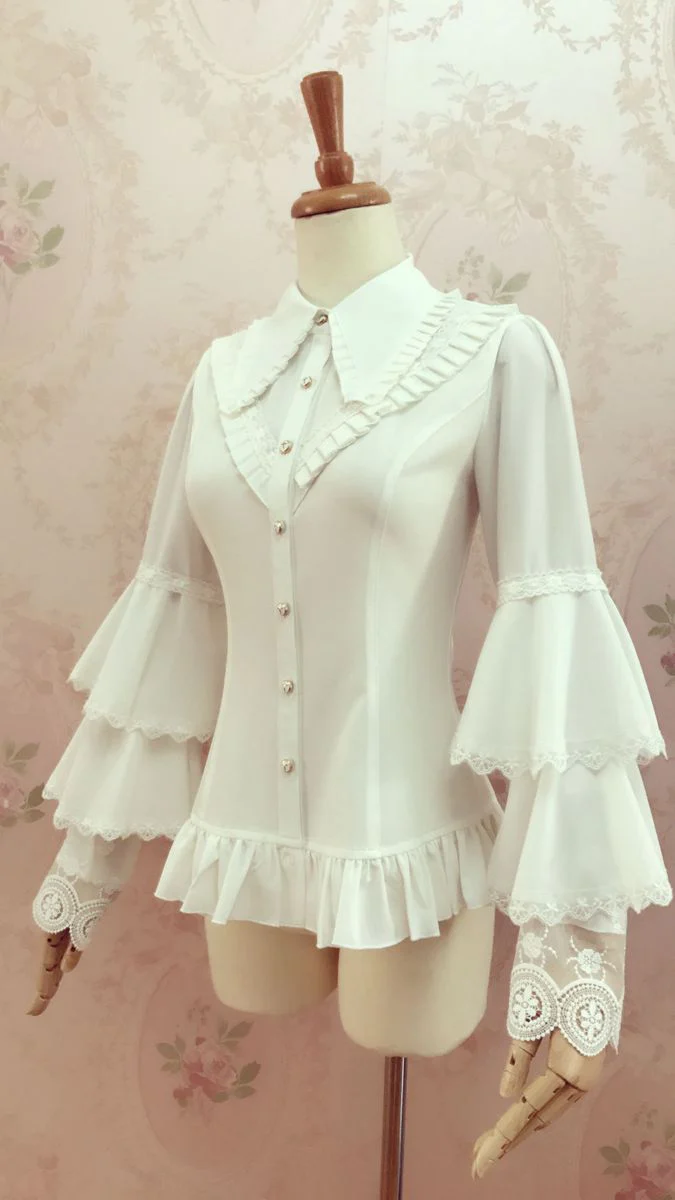 Elegant Lolita Long Sleeve Slim Fit Blouse - Image 4