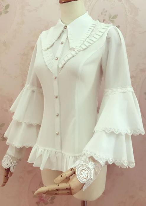 Elegant Lolita Long Sleeve Slim Fit Blouse - Image 5