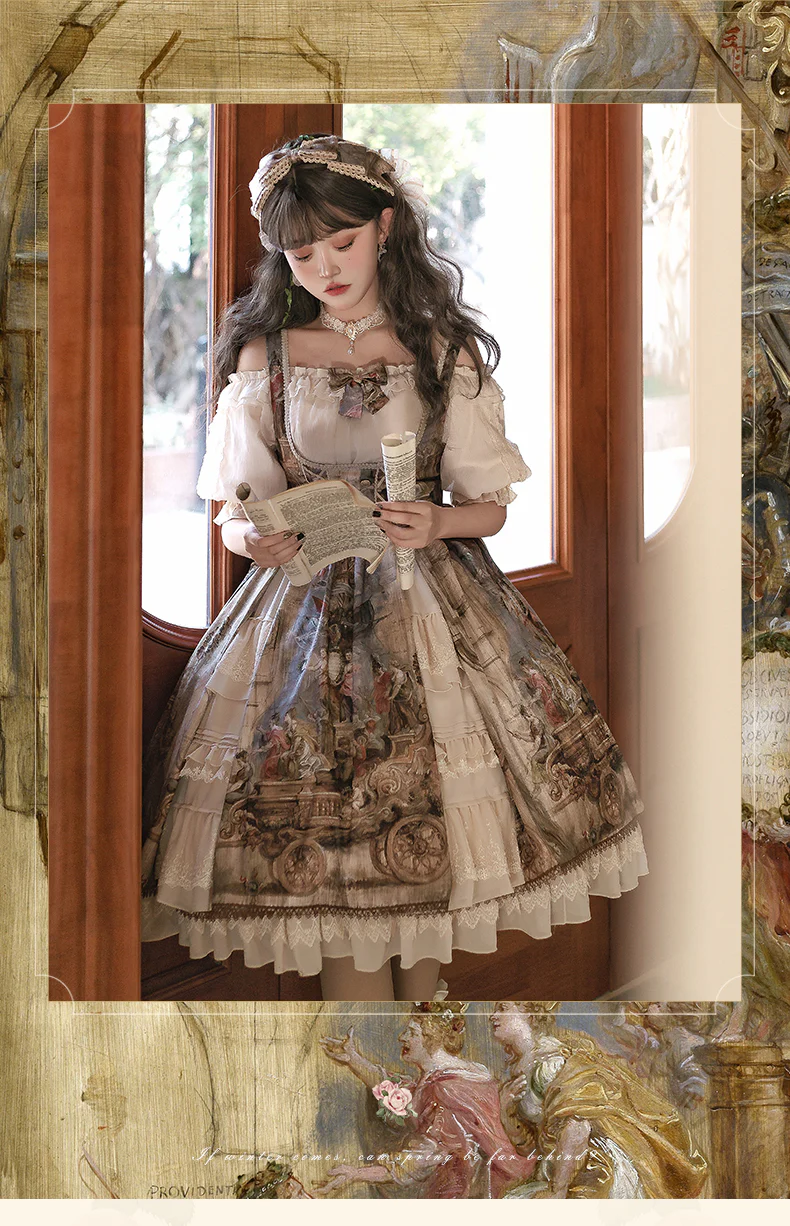 Cloria - Classic Oil Paiting Print Lolita JSK - Image 11