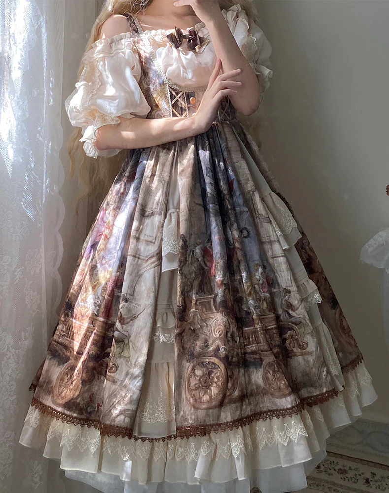 Cloria - Classic Oil Paiting Print Lolita JSK - Image 12