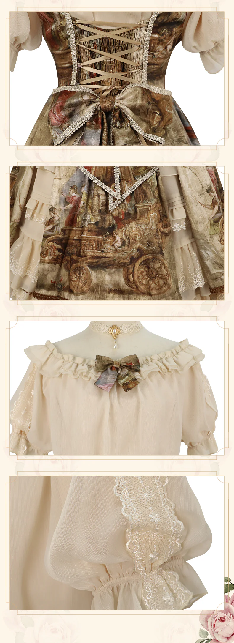 Cloria - Classic Oil Paiting Print Lolita JSK - Image 19