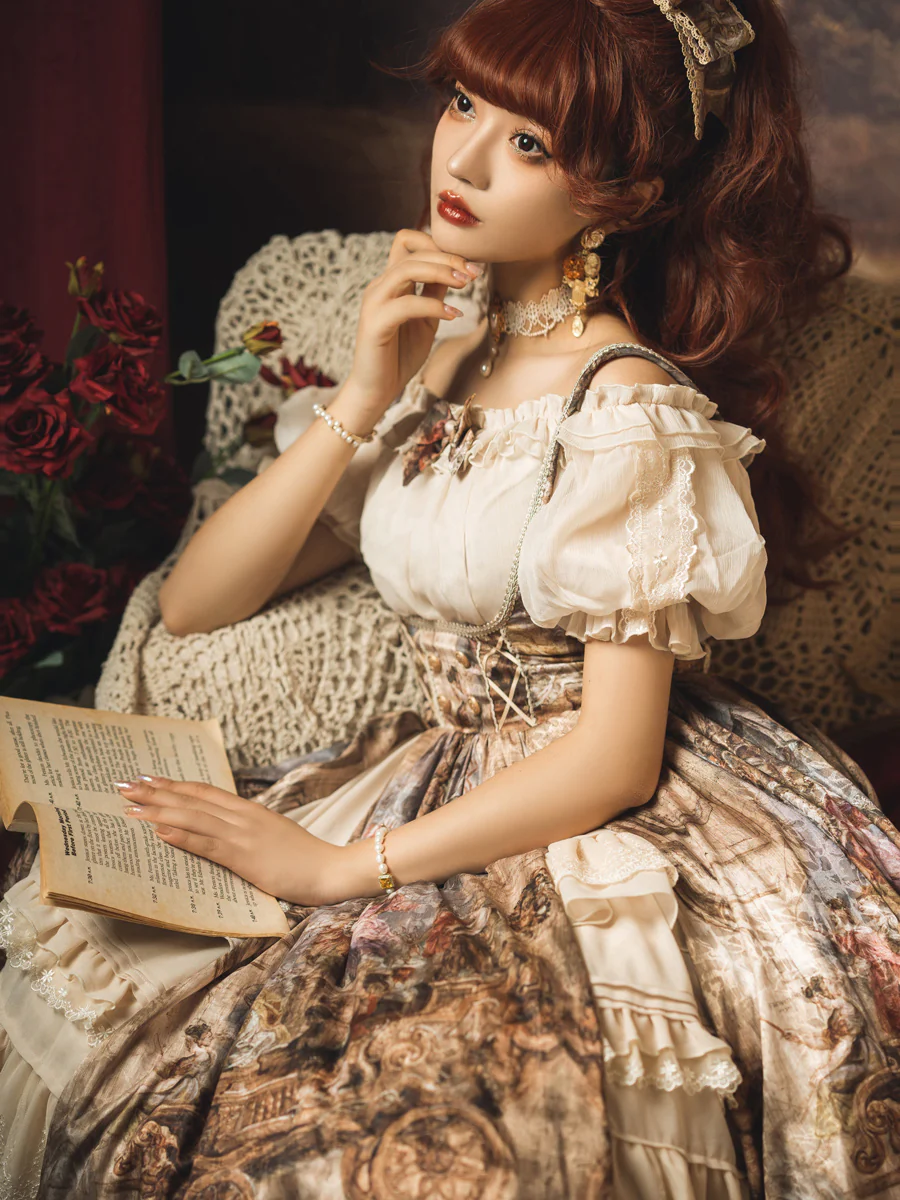 Cloria - Classic Oil Paiting Print Lolita JSK - Image 4