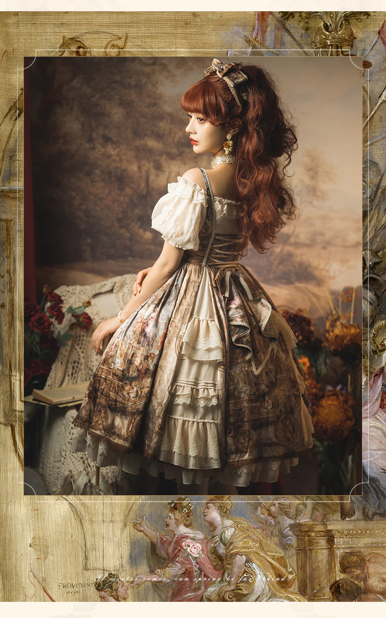 Cloria - Classic Oil Paiting Print Lolita JSK - Image 8