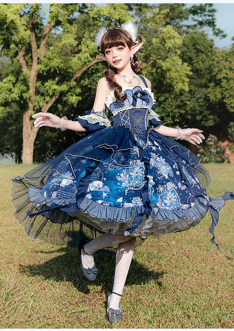 Original Elegant Lolita Blue Lolita JSK - Image 10