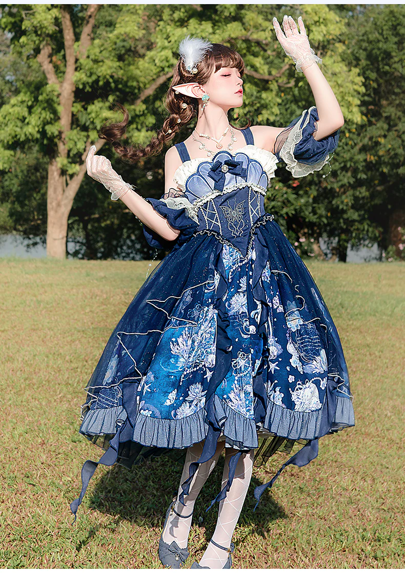 Original Elegant Lolita Blue Lolita JSK - Image 12