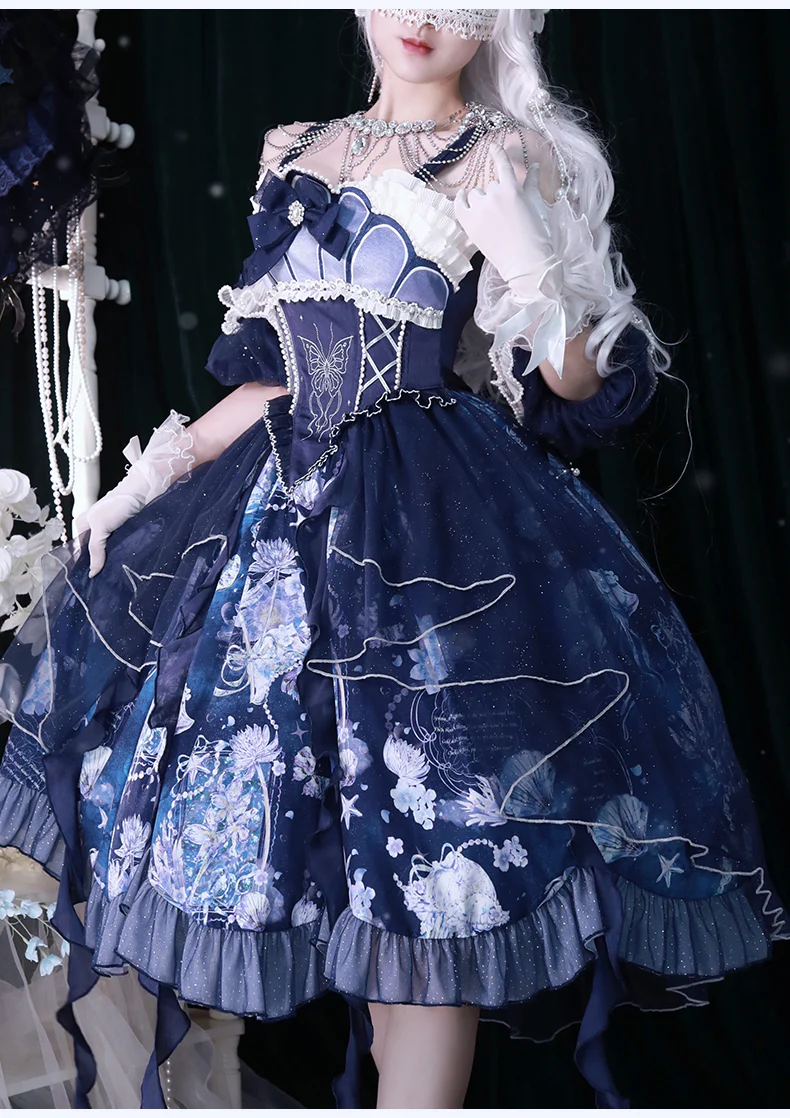 Original Elegant Lolita Blue Lolita JSK - Image 19