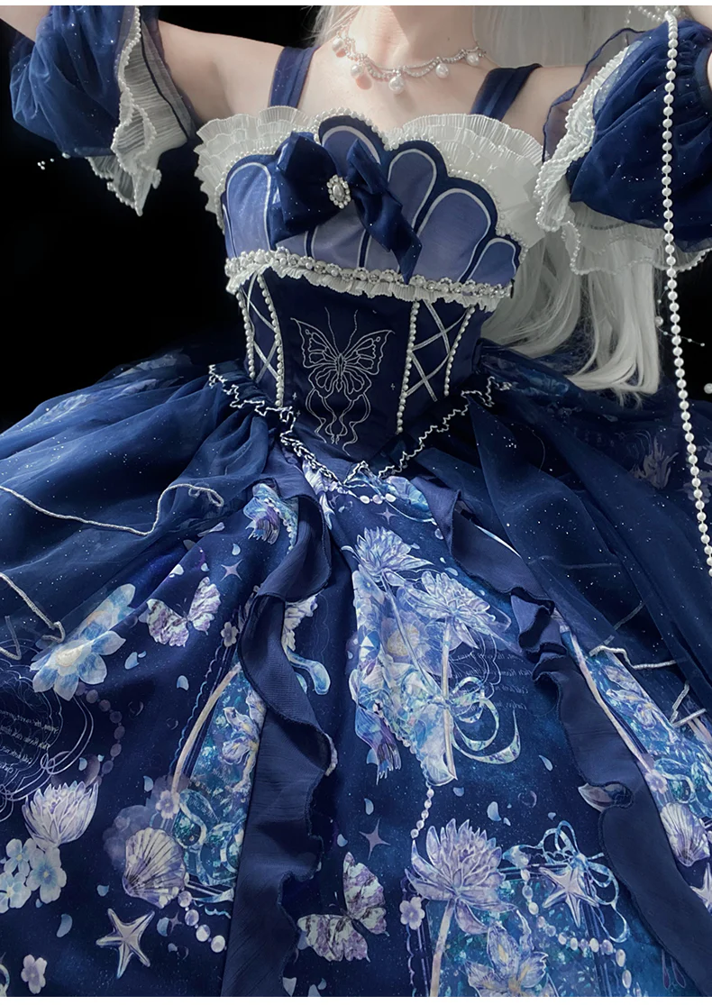 Original Elegant Lolita Blue Lolita JSK - Image 31