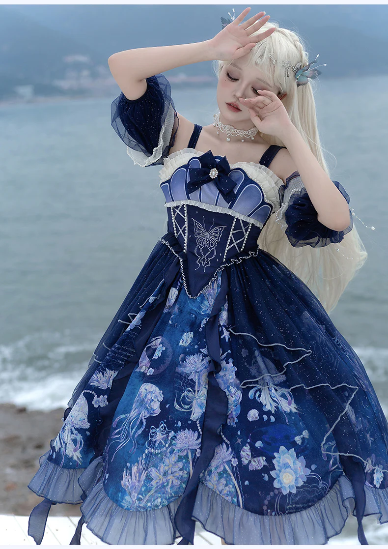 Original Elegant Lolita Blue Lolita JSK - Image 6