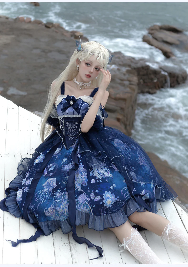 Original Elegant Lolita Blue Lolita JSK - Image 7