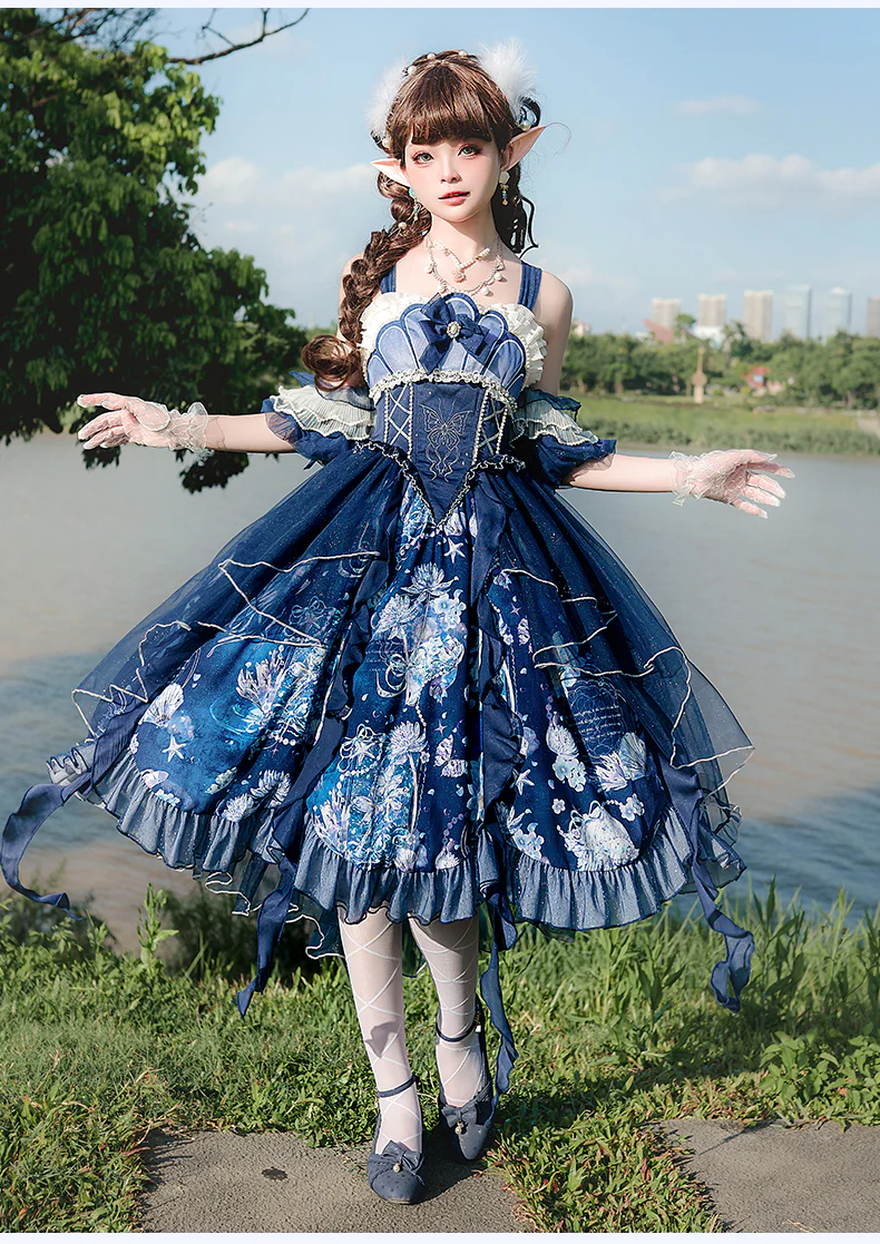 Original Elegant Lolita Blue Lolita JSK - Image 8