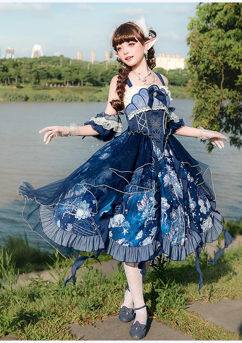 Original Elegant Lolita Blue Lolita JSK - Image 9