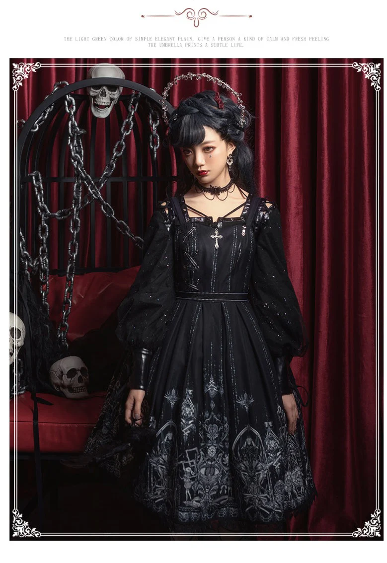 Red Heart Eyes - Retro Gothic JSK Dress - Image 10
