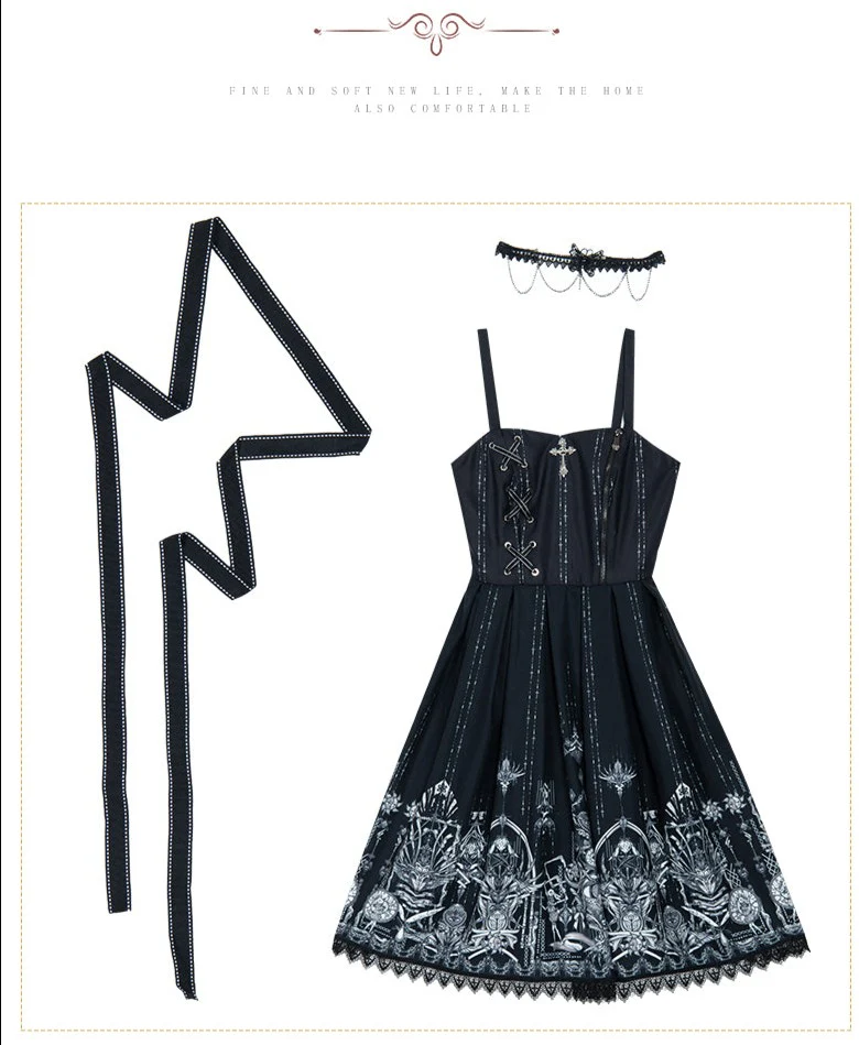 Red Heart Eyes - Retro Gothic JSK Dress - Image 4