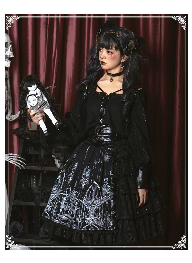 Red Heart Eyes - Retro Gothic JSK Dress - Image 7