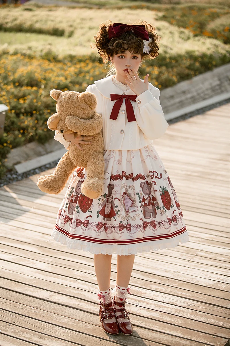Winter Gift - Kawaii Lolita JSK and Coat Set - Image 20