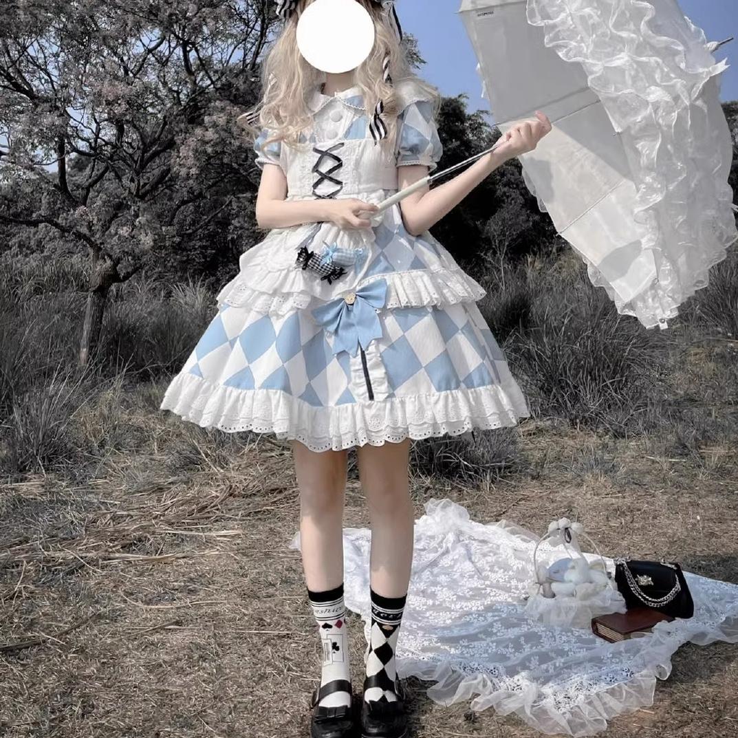 Daily Lolita Cotton Asymmetric Print Socks - Image 13