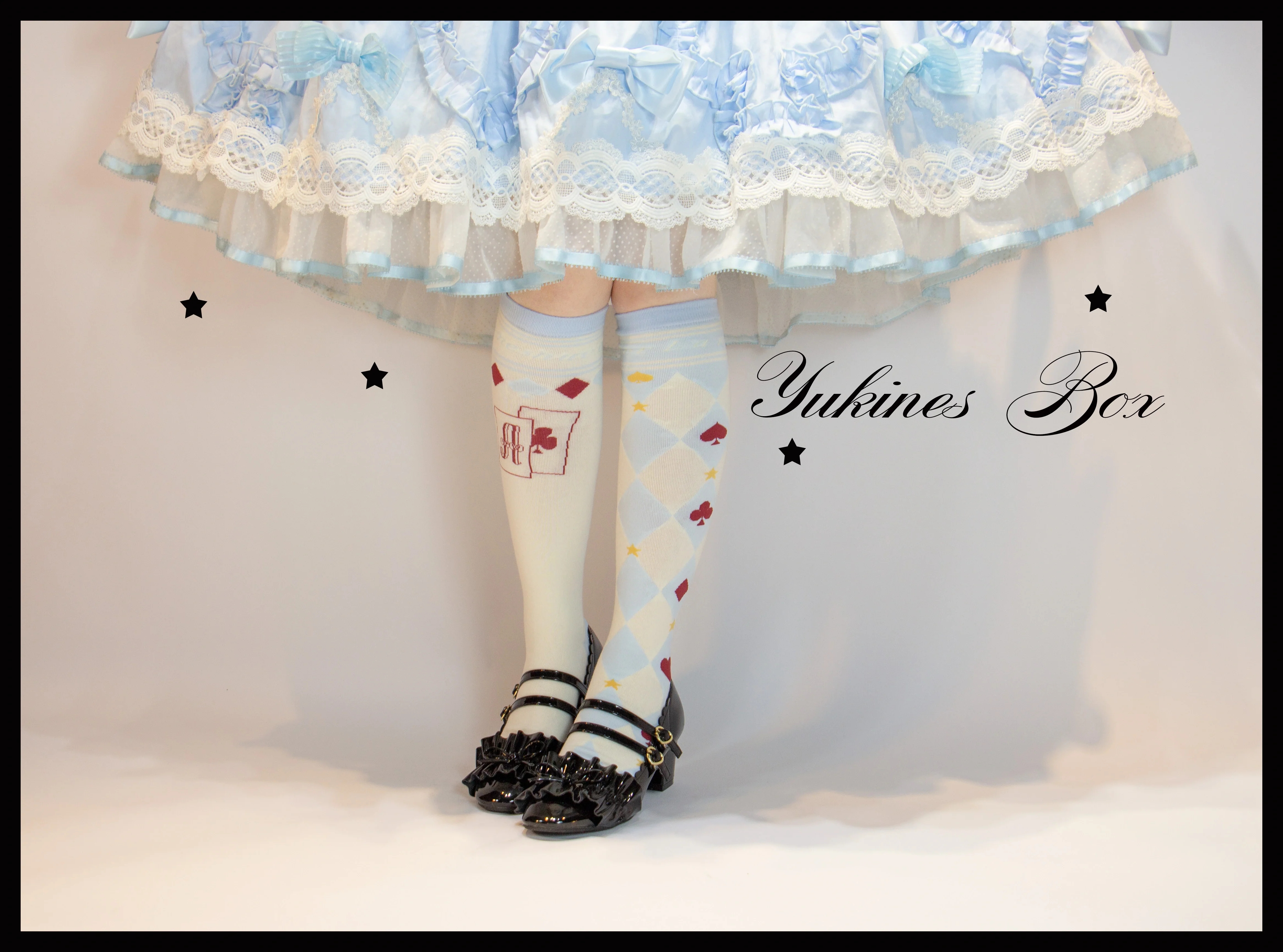 Daily Lolita Cotton Asymmetric Print Socks - Image 14