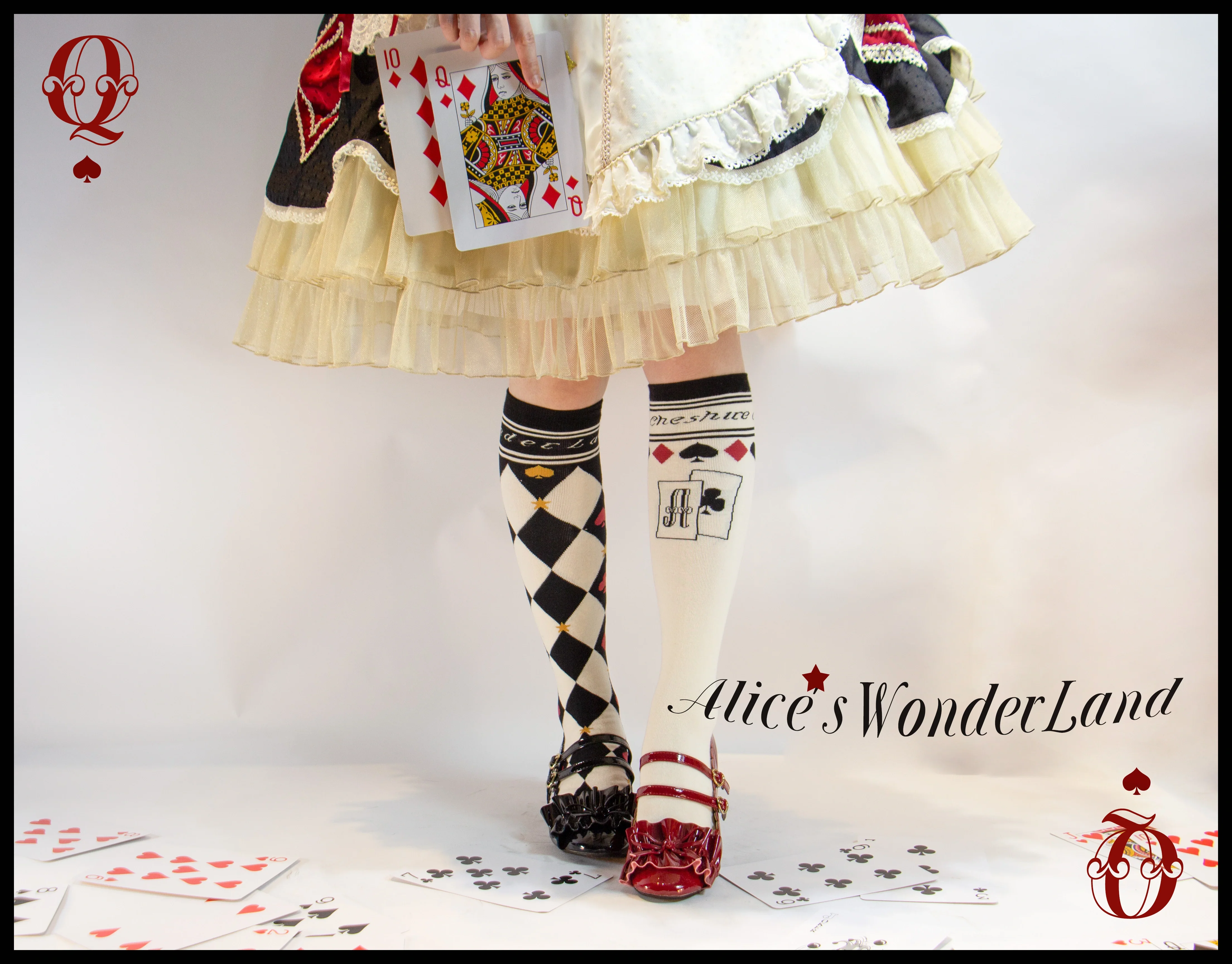 Daily Lolita Cotton Asymmetric Print Socks - Image 30