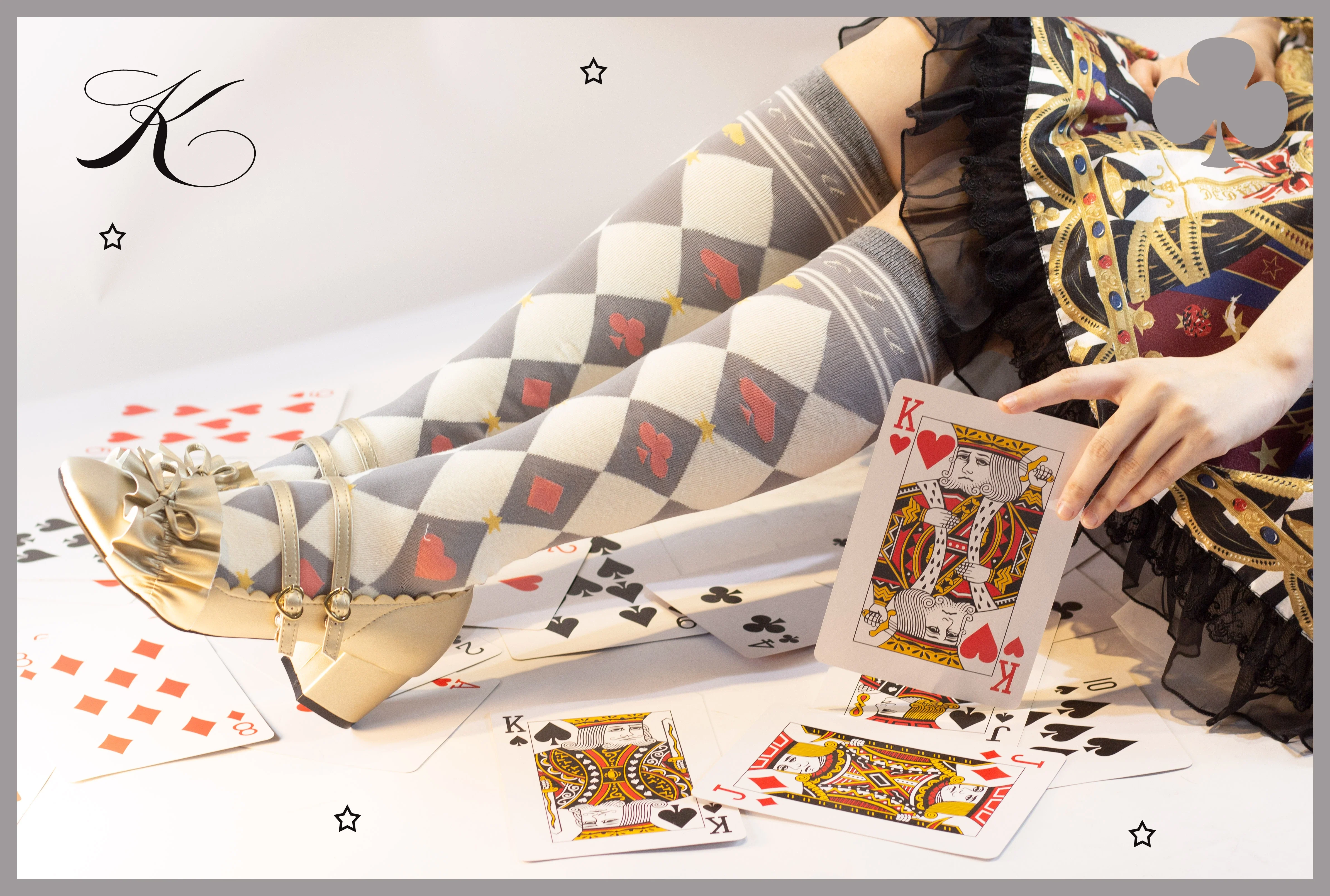 Daily Lolita Cotton Asymmetric Print Socks - Image 31
