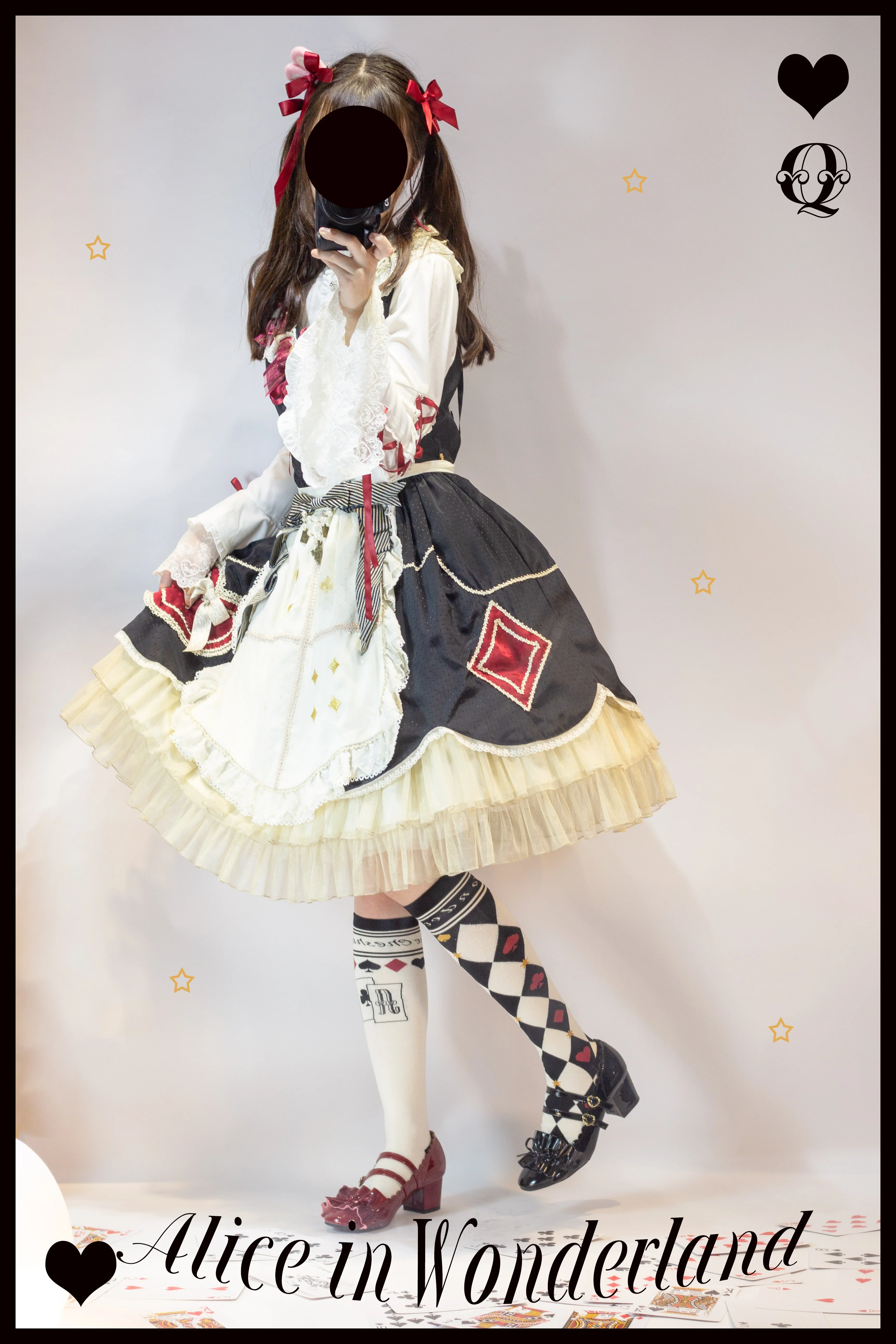 Daily Lolita Cotton Asymmetric Print Socks - Image 36