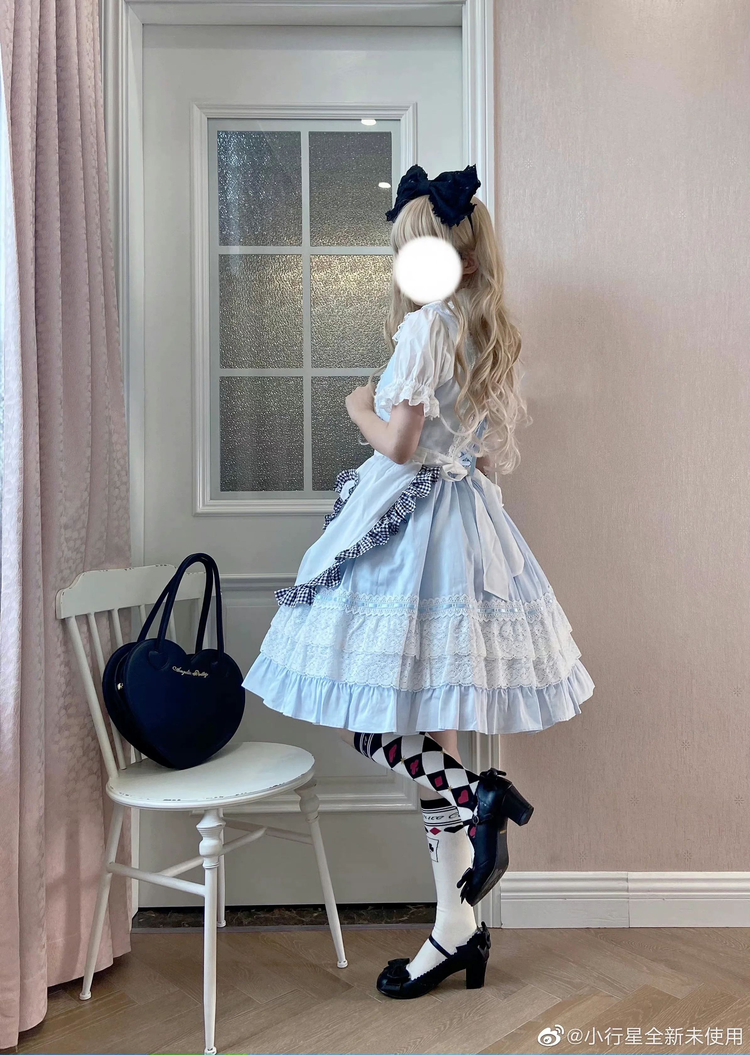 Daily Lolita Cotton Asymmetric Print Socks - Image 4