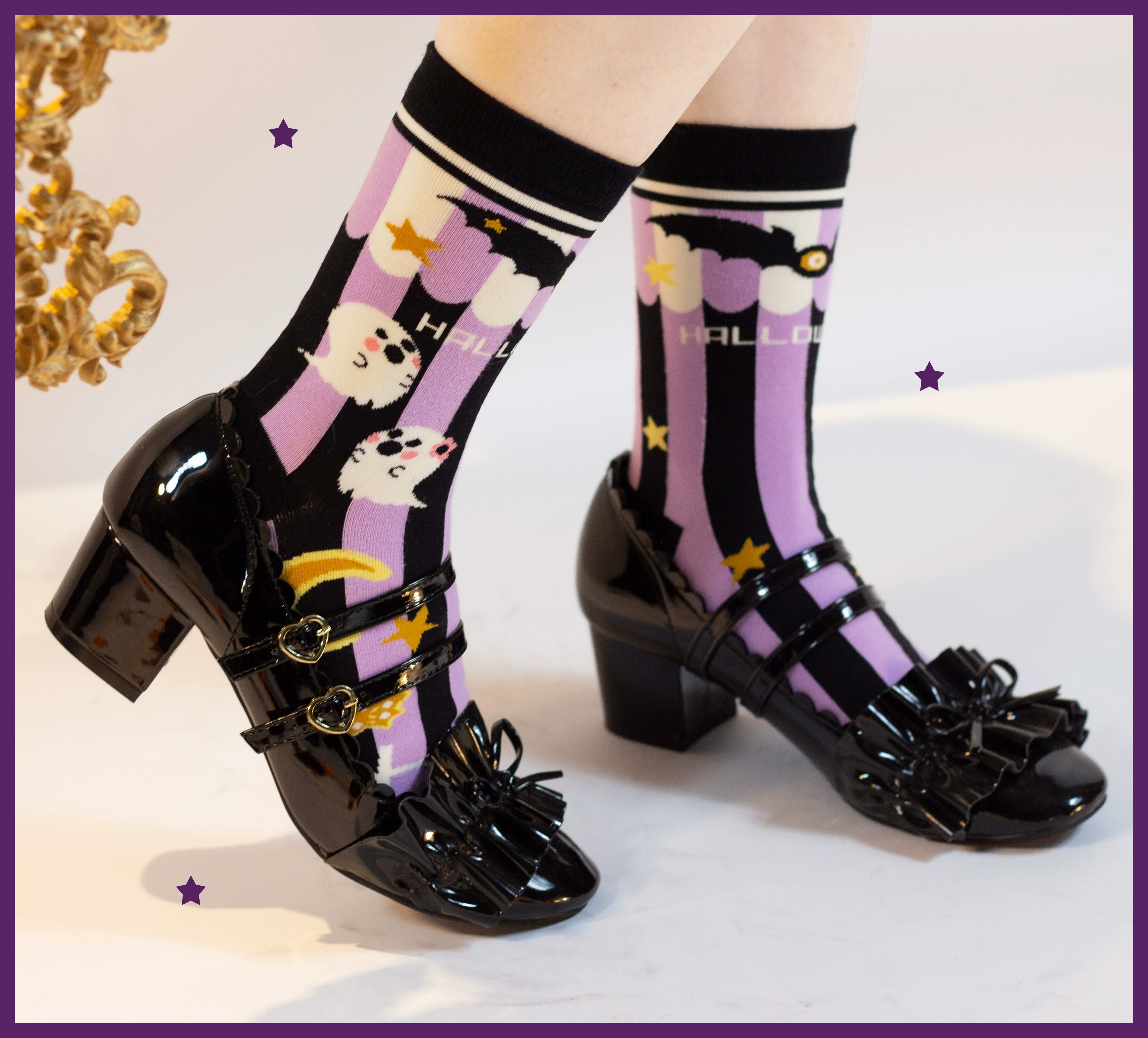 Gothic Lolita Halloween Pumpkin Bat Socks - Image 27