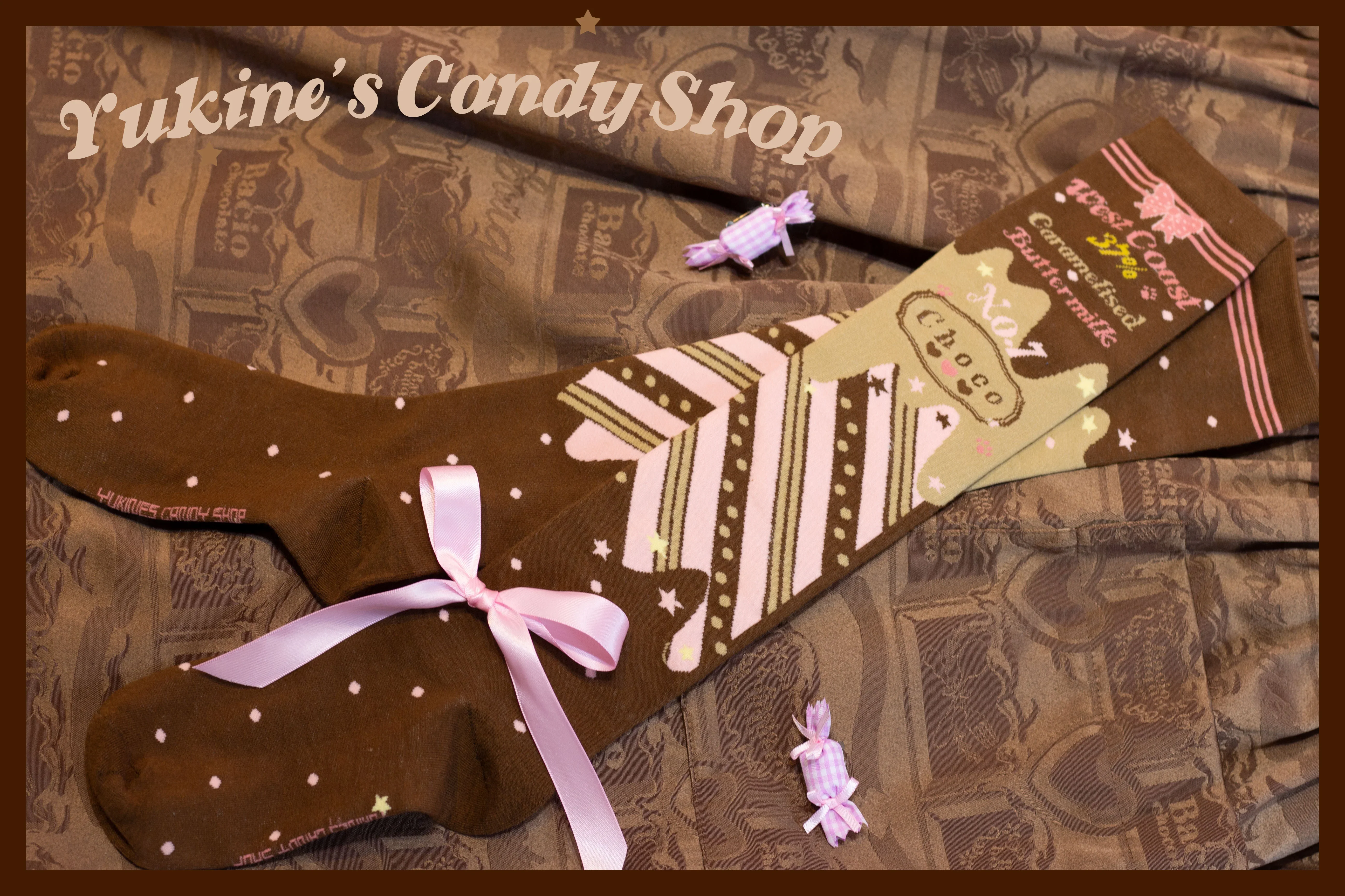 Kawaii Lolita Chocolate Color Cotton Socks - Image 10