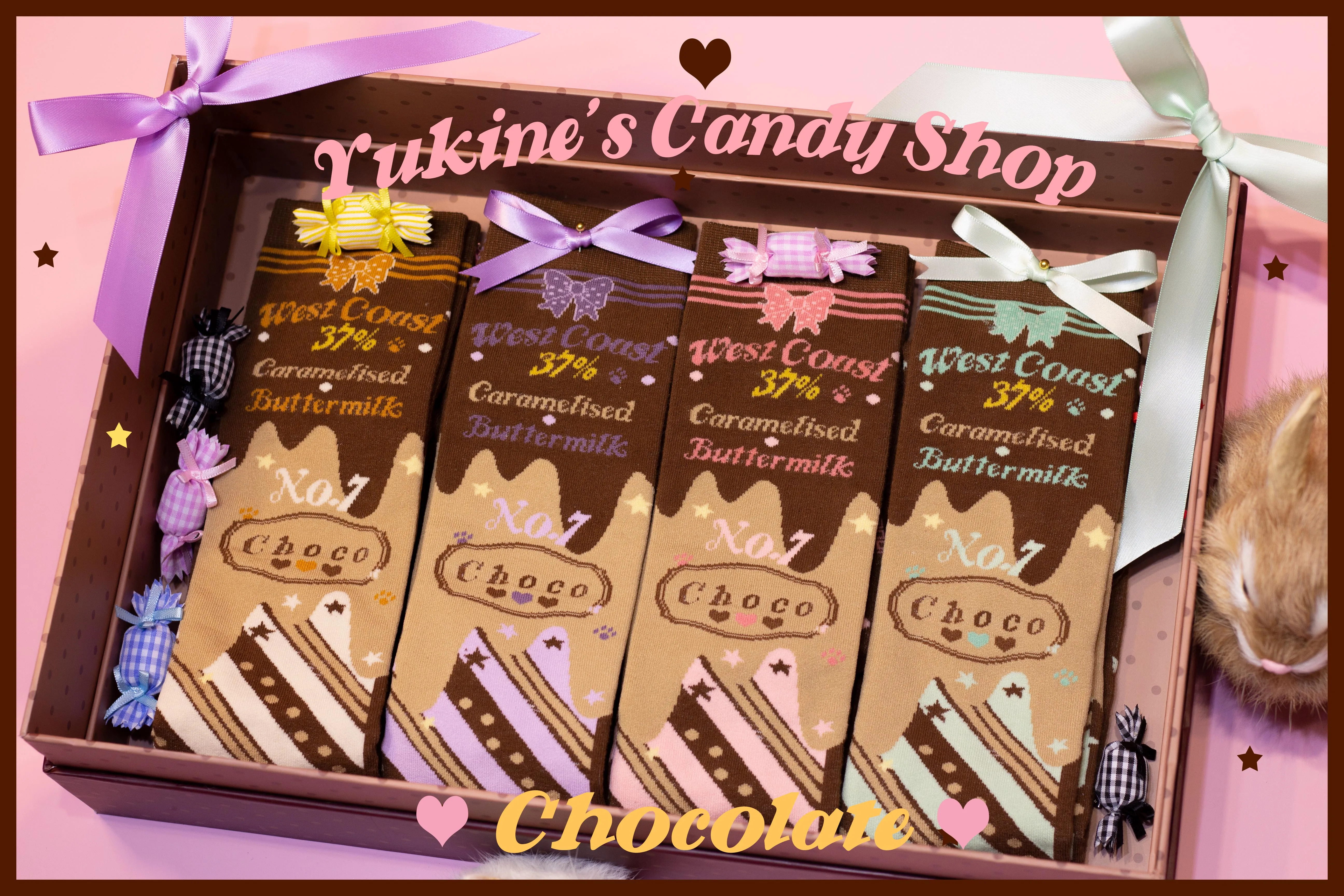Kawaii Lolita Chocolate Color Cotton Socks - Image 14