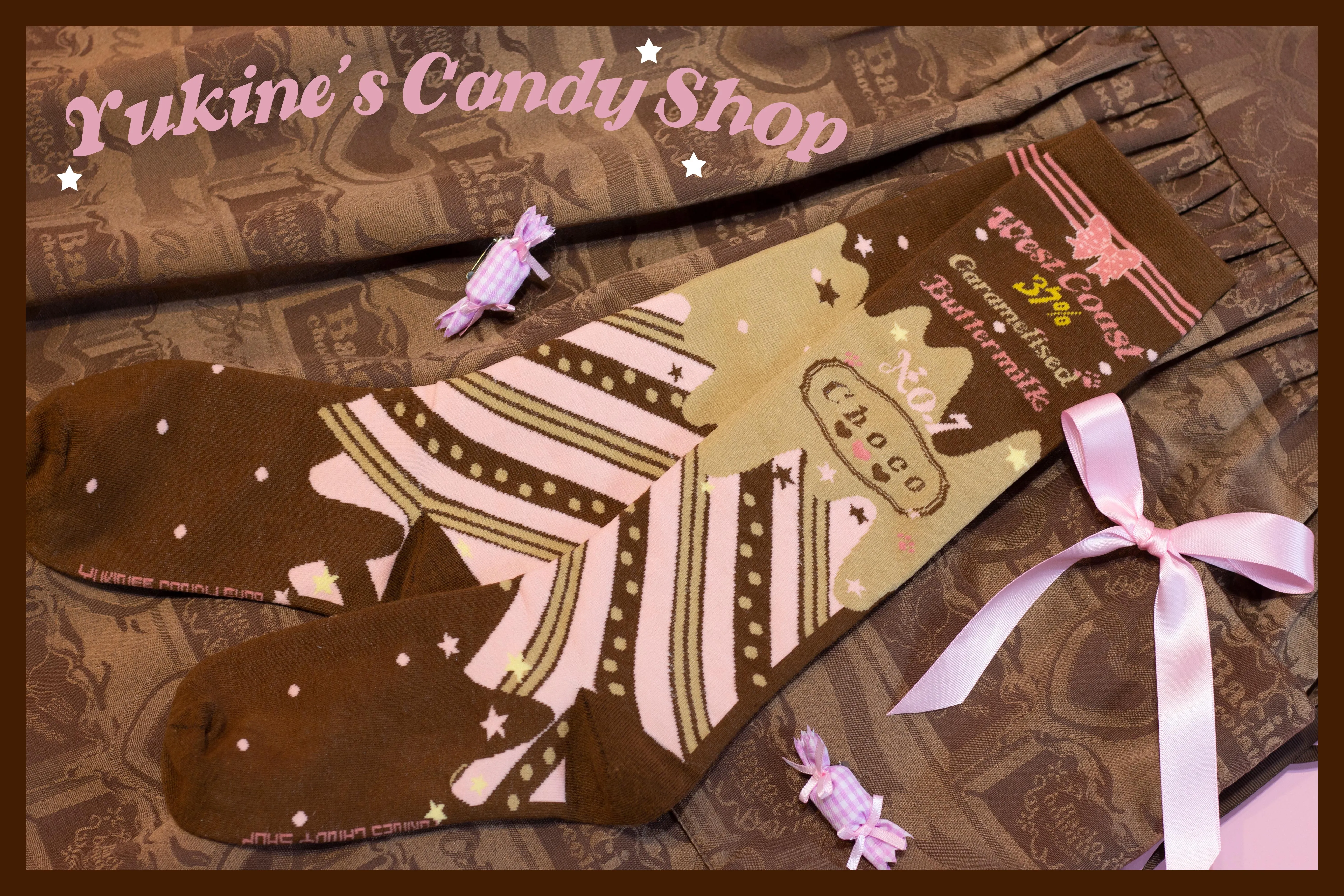 Kawaii Lolita Chocolate Color Cotton Socks - Image 9