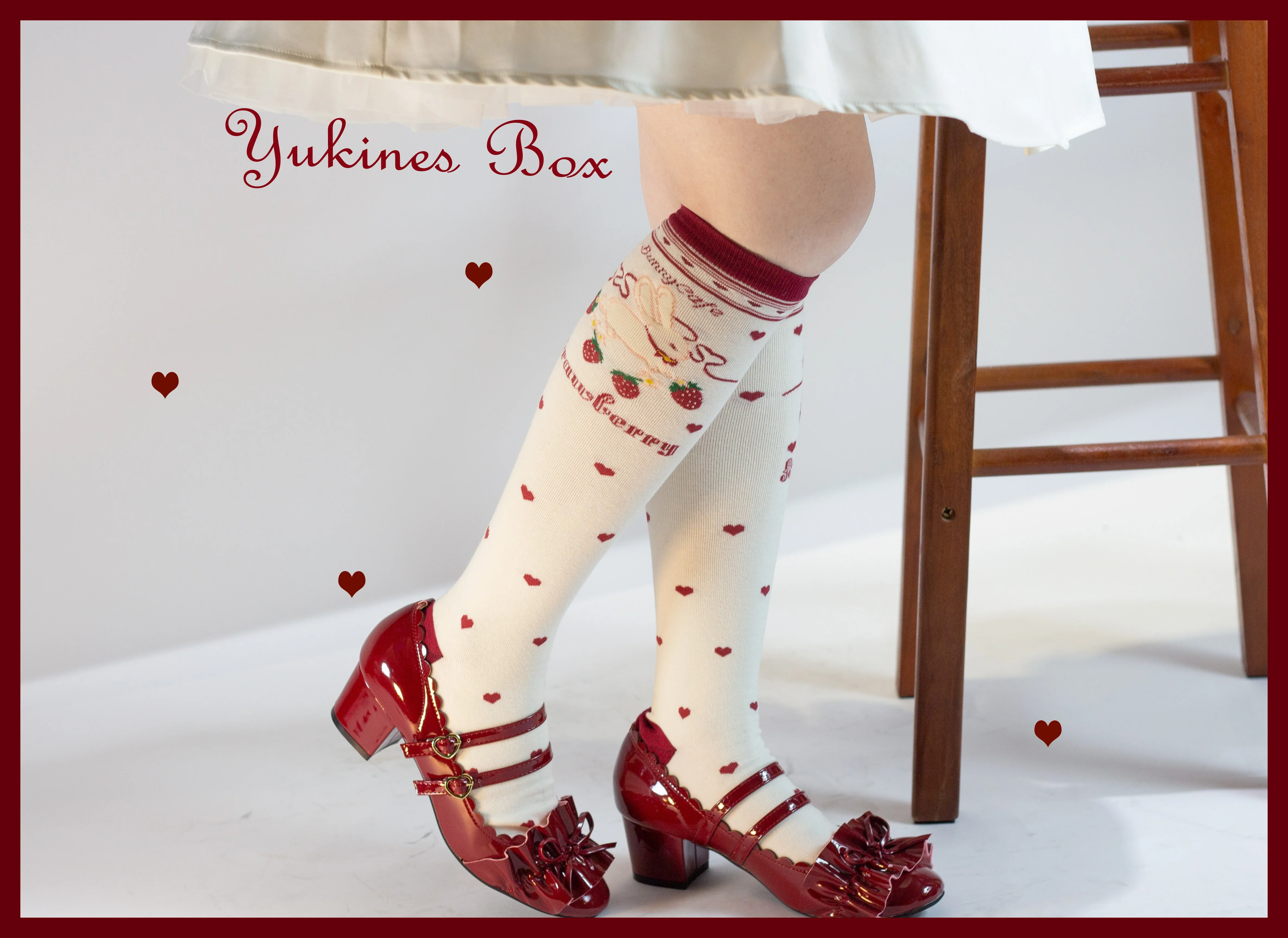 Kawaii Lolita Strawberry Bunny Print Socks - Image 10