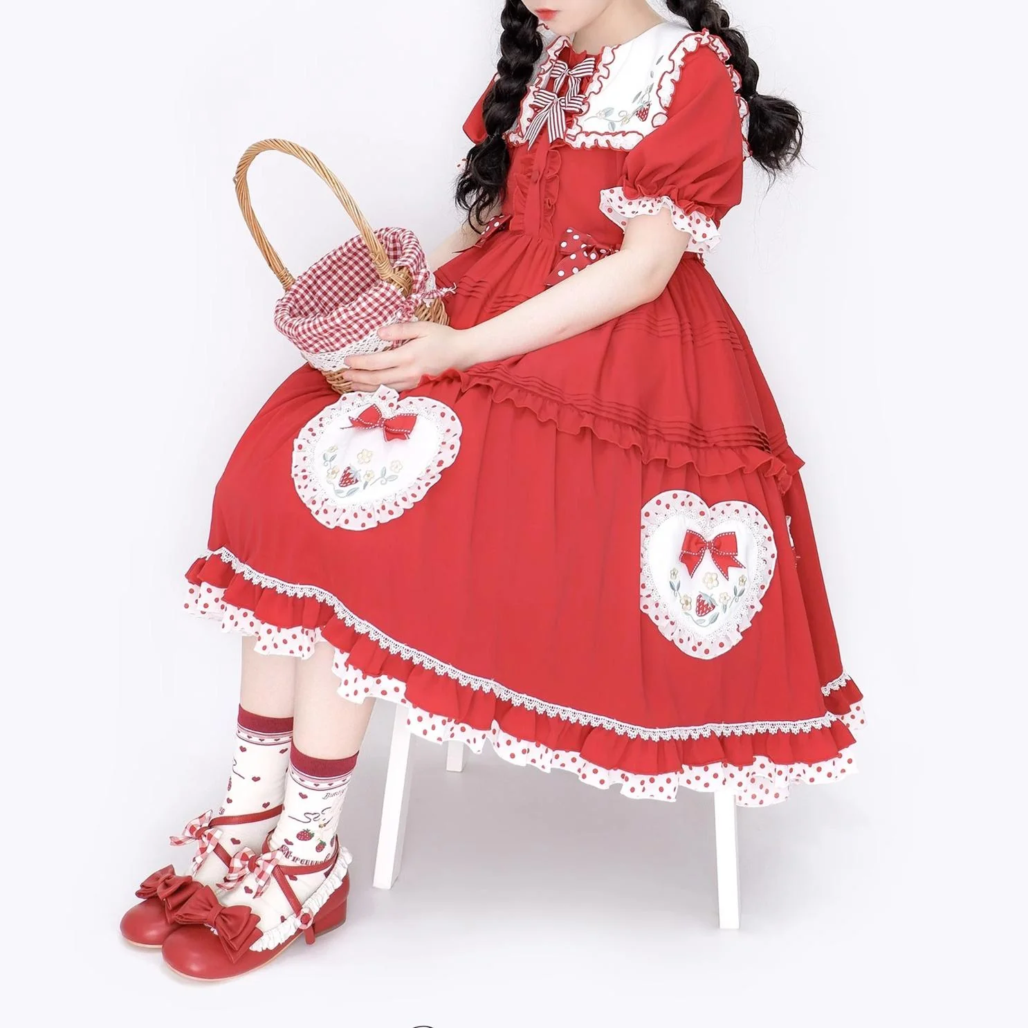 Kawaii Lolita Strawberry Bunny Print Socks - Image 20