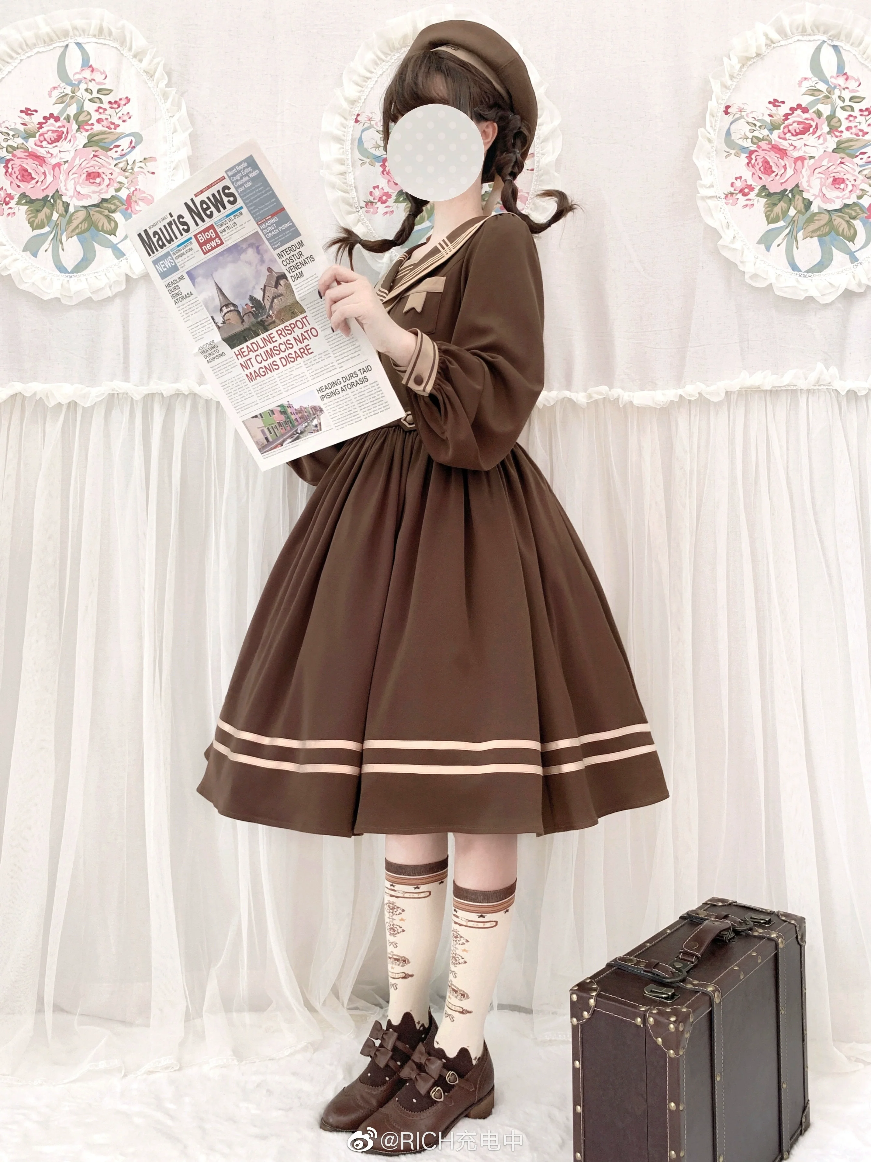 Retro Lolita Chocolate Color Cotton Socks - Image 16