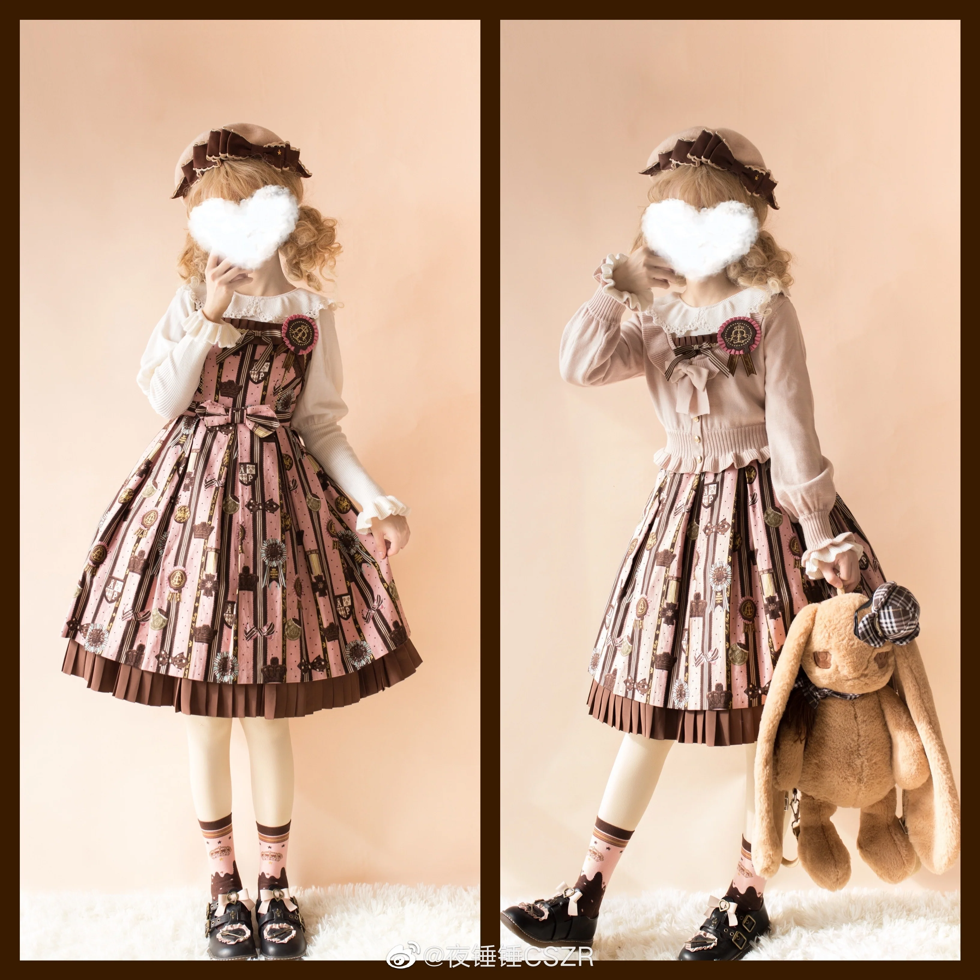 Retro Lolita Chocolate Color Cotton Socks - Image 23