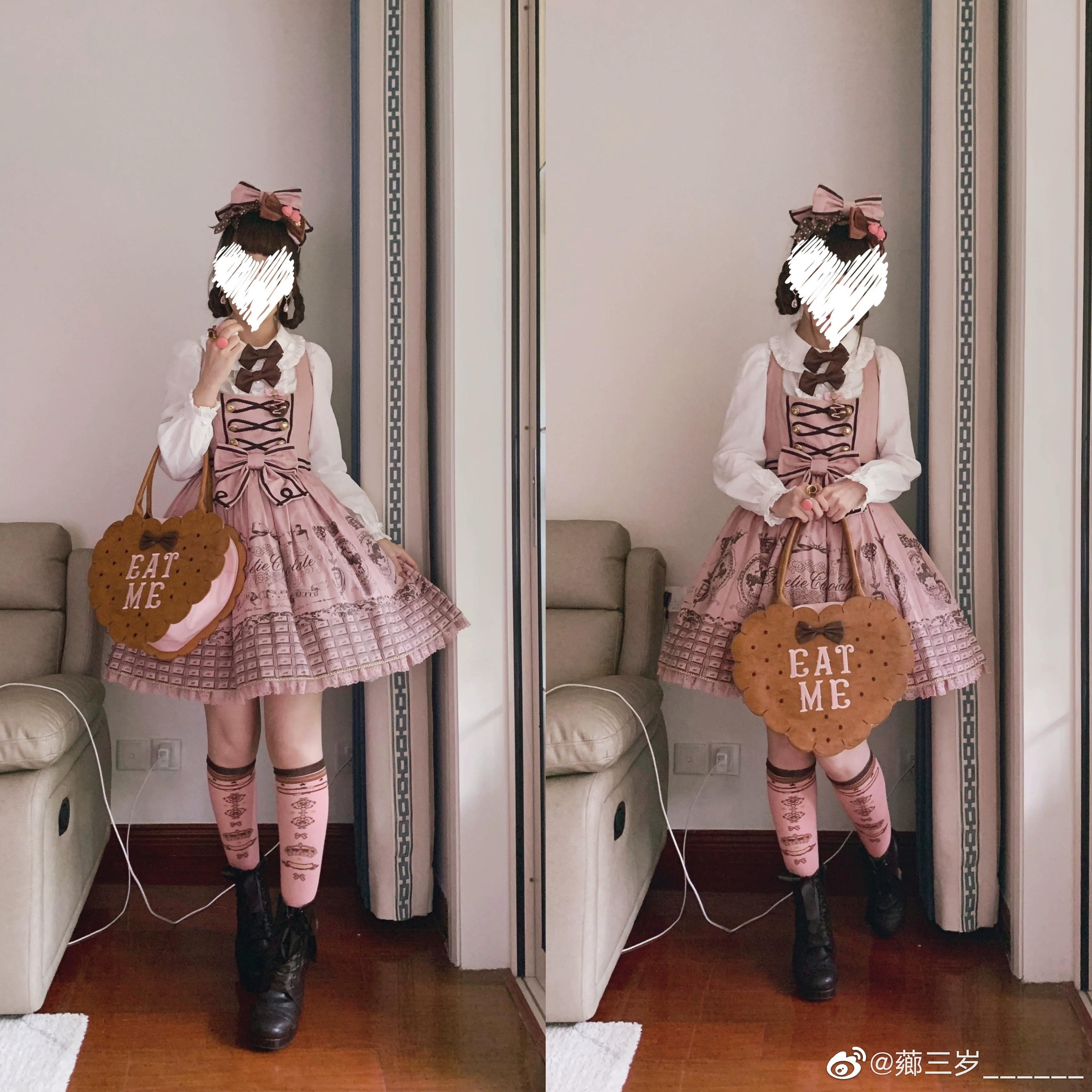 Retro Lolita Chocolate Color Cotton Socks - Image 24