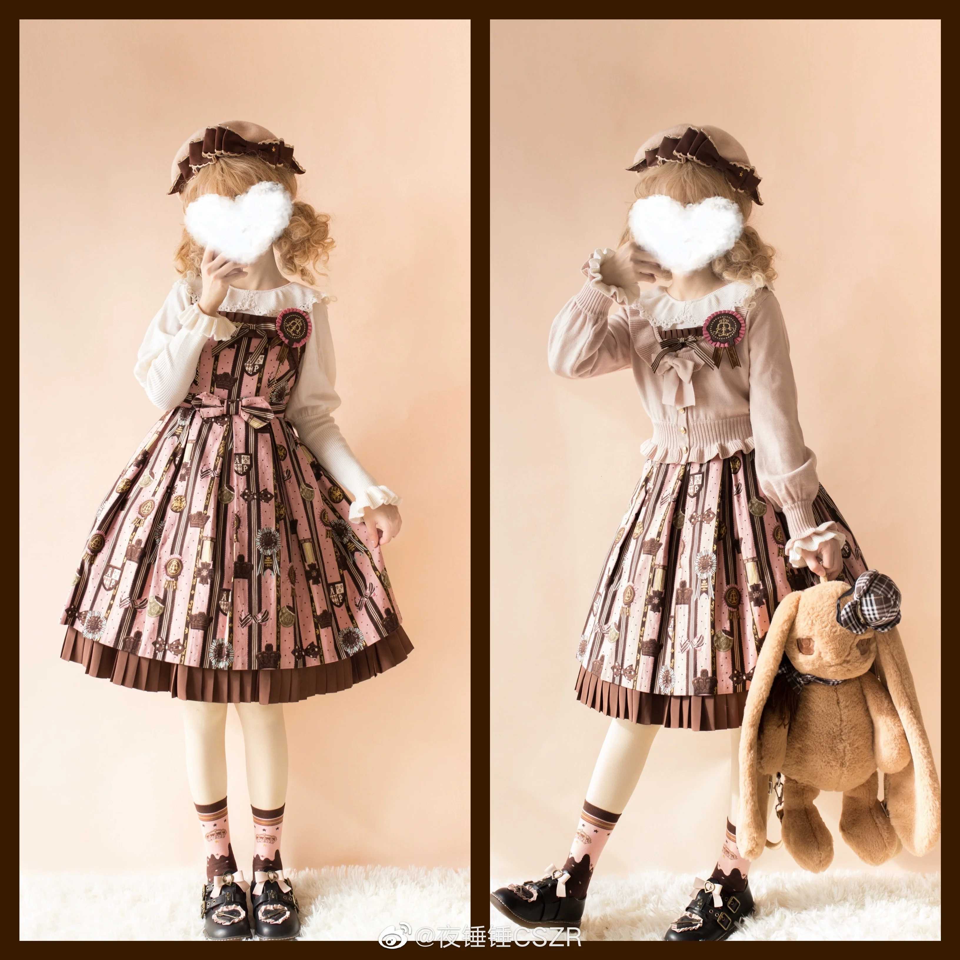 Retro Lolita Chocolate Color Cotton Socks - Image 25