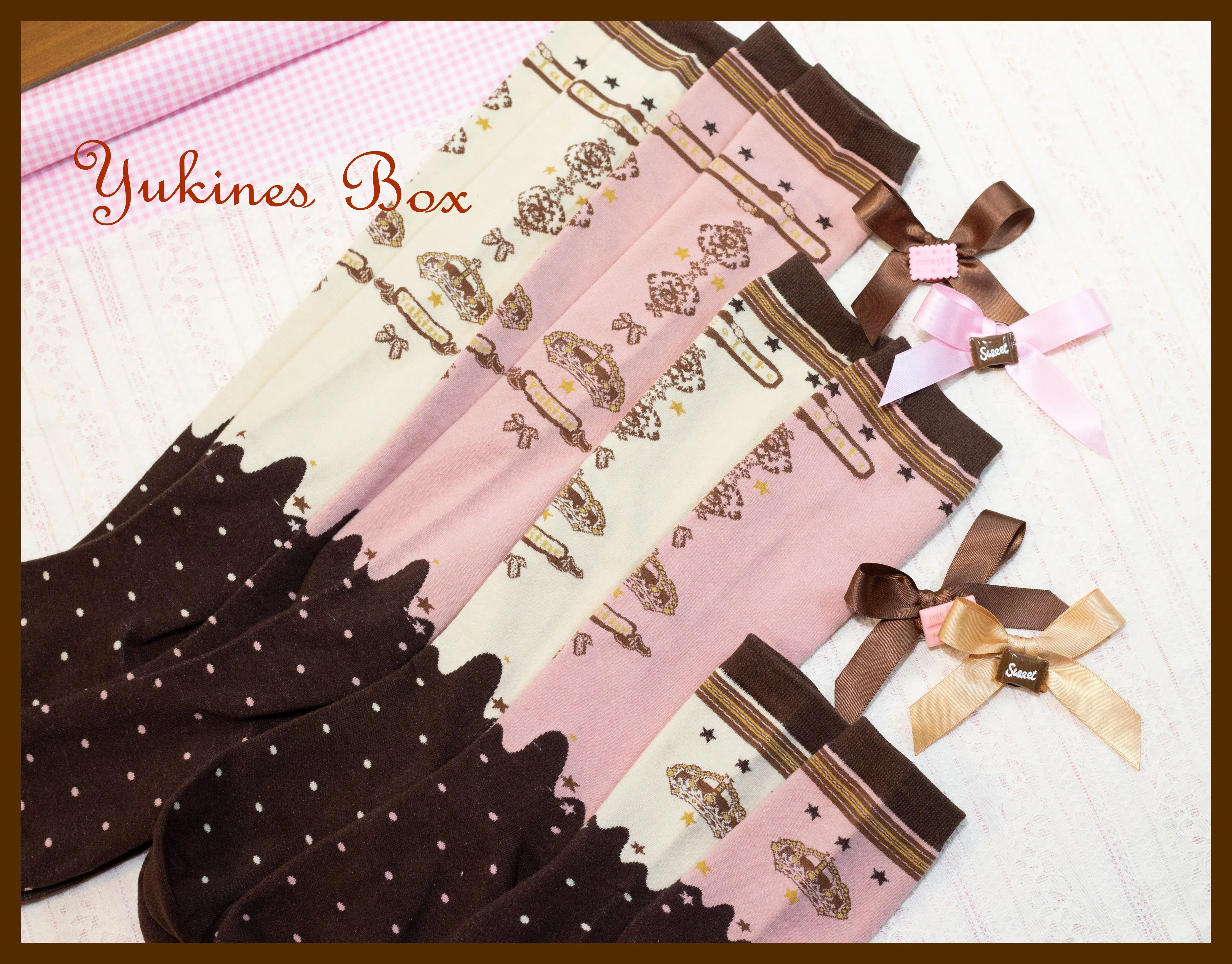 Retro Lolita Chocolate Color Cotton Socks - Image 31